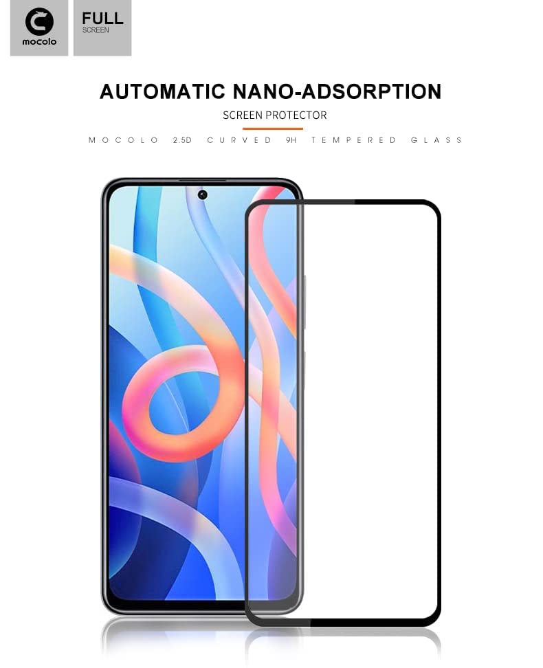 Image of STP FEEL Tempered Glass Compatible for Xiaomi Poco X4 Pro 5G / Redmi Note 11 Pro /Redmi Note 11 Pro+ 5G | Edge to Edge Coverage Screen Protector Guard | Full Screen Protector (6.67 Inch, Pack of 1)