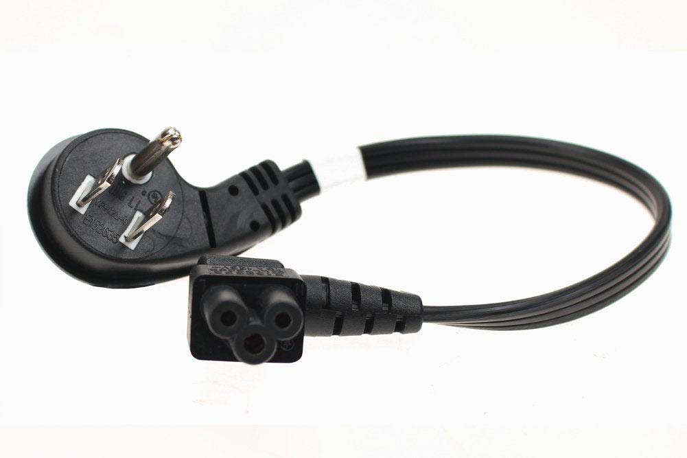 SF Cable 1ft Ultra Low Profile NEMA 5-15P to C5 Right Angle Power Cord 3-Slot 18/3 AWG SPT-2, 10A, 125V