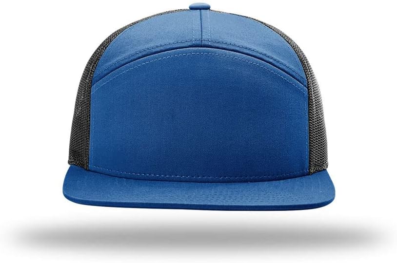 Richardson 168 Hi-Pro 7 Panel Flat Bill Adjustable Snapback Trucker Mesh Back Cap | OSFM | Bulk Pack Available - Image 2