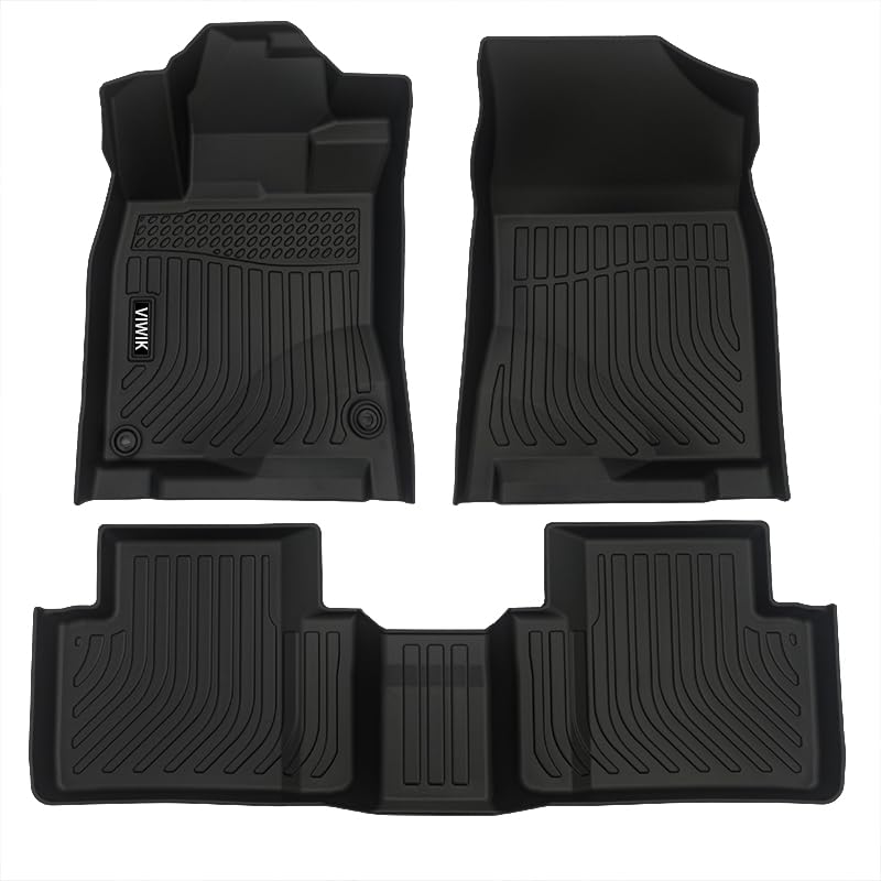 VIWIK Floor Mats Compatible for Honda Civic 2016-2021 (Not for Plug-in Hybrid) Car Mats All Weather Custom Floor Liners Full Set Include 1st and 2nd Row Front & Rear, Automotive Floor Mats TPE Black