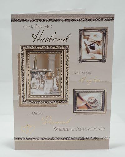 For My Husband On Our Beloved Cards Carte Pour Noces De Diamant En Anglais Amazon Fr Fournitures De Bureau