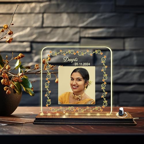 Image of Brown Cloud Personalized Acrylic LED Night Lamp Customized Gift for Men Women Husband Wife Girlfriend Boyfriend Birthday Marriage Anniversary Festivals Decoration(LED USB RGLTR AO 001)(D5)