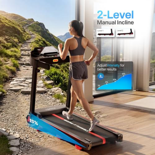 Image of Lifelong 4.5HP Motorized Treadmill for Home | Manual Incline 2 Level | Foldable Handle | Max Speed 14 km /h | | LED Display | 12 Workout Programs |110 kg Capacity| Ideal Gym Equipment for Home Workout