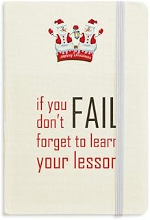 Caderno de boneco de neve grosso If You Fail Don't Forget To Learn Your Lesson Christmas Snowman