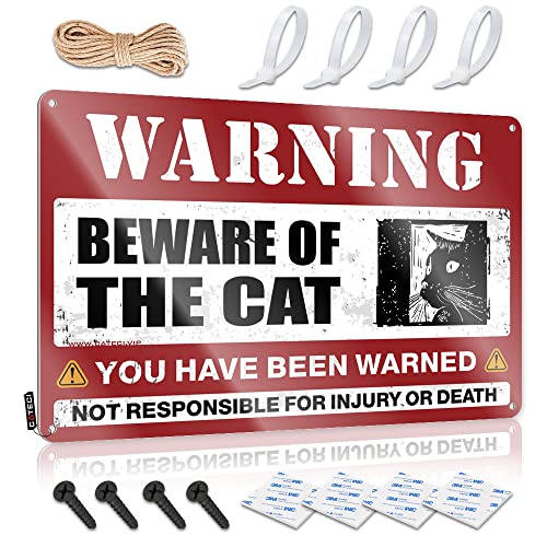 Affiche de bar Beware of Cat Dsoluuing en étain 30x40 cm pour déco homme