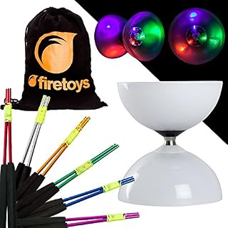 Juggle Dream LED Big Top Bearing Diabolo Set with Coloured Aluminium Diablo Sticks