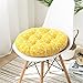 Cojín de Asiento Redondo Nórdico Moderno, Morbuy Transpirable Suave Grueso Acolchados Tatami Futón Almohadas de Piso para Interior y Exterior, Hogar,Oficina Coche Decoración (40x40cm,Amarillo)