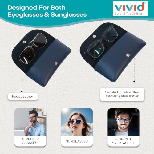 Image of VIVID Unisex Specs Snap Button Eyewear Dabbi Faux Leather Soft Case Cover