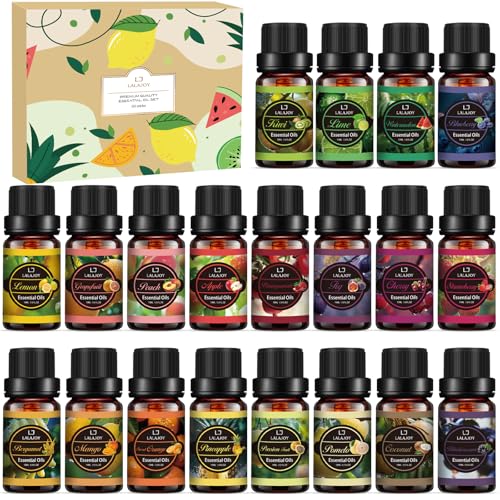 Set de aceites esenciales para difusores, 20 * 10ml aceites esenciales, set de aceites aromáticos para jabones de masaje, jabones, velas, elaboración de velas, pequeños regalos para mujeres, Navidad