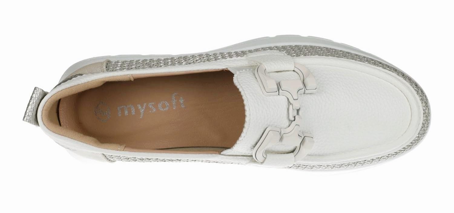 mysoft 25M269 Mocasines de Mujer Plataforma y Adorno metálico Mujer Zapatos MOCASÍN