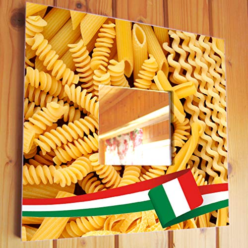 Italian Noodle Pasta Cuisine Wall Framed Mirror Food Fan Art Pizzeria Cafe Decor Home Design Gift #TOP1
