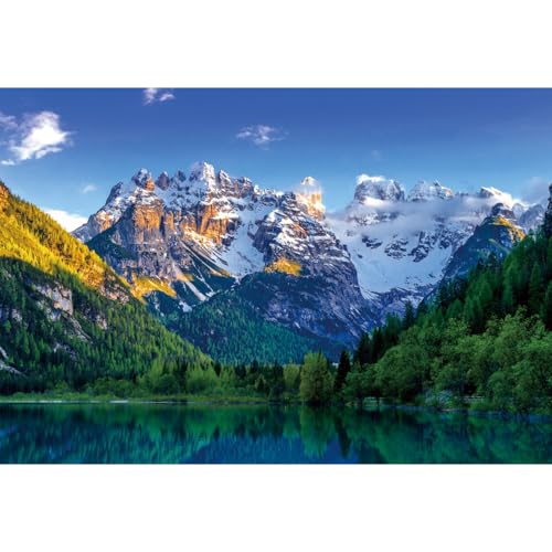 Fond photo lac et montagnes de 2,1x1,5m en impression haute définition