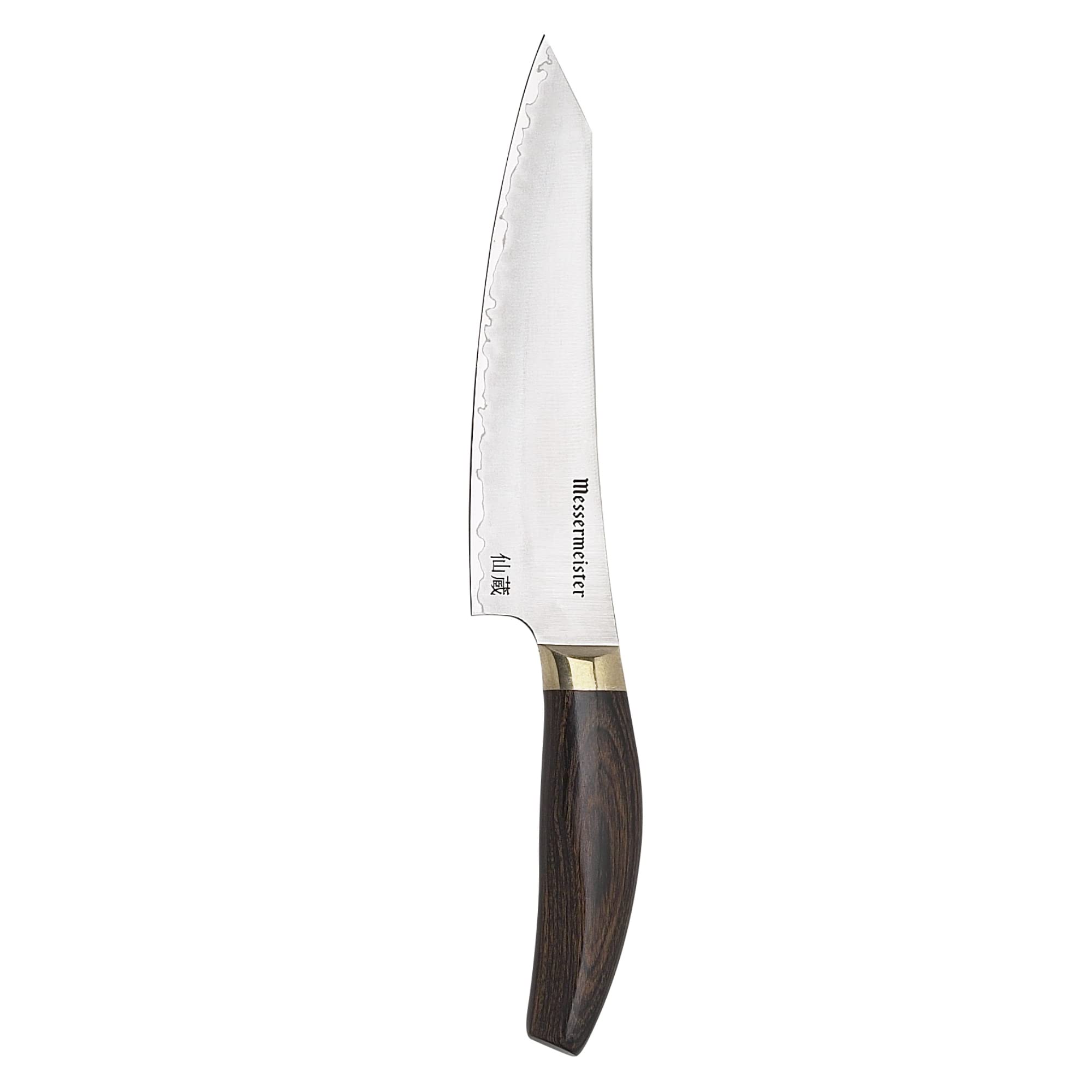 Messermeister Kawashima 6” Utility Knife - SG2 Powdered Steel, Eco-Brass Bolster Walnut Pakkawood Handle - Made in Seki, Japan