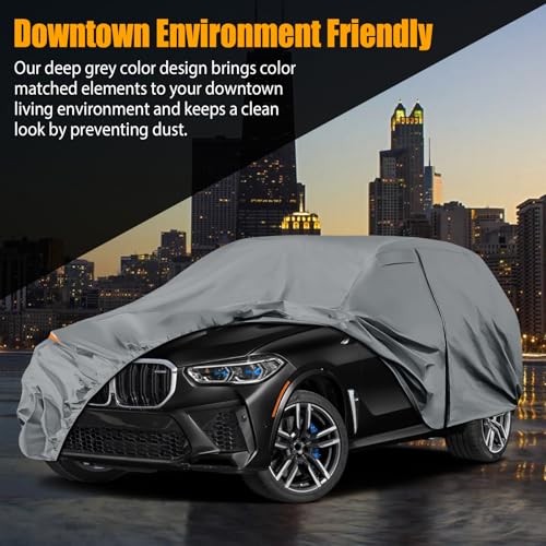 Image of Waterproof Premium Car Covers Replace for 2006-2025 BMW X5 X6, 10 Layers Heavy Duty with Cotton Liner All Weather Car Cover with Zipper Door, Windproof Bands for Snow Rain Dust Protection