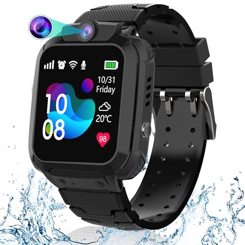 GPS Reloj Inteligente Niño, Smartwatch Niños con GPS y Llamadas, Clase Modo, Contactos, Bidireccional Chat/Voz/SOS/SMS, Cámara, Despertador, Juego, Geovallas GEO, Regalos para Niño y Niñas 4-15 Años