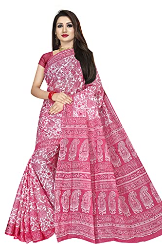 TAMAIRA FASHION Women's Plain Weave Pure Cotton Saree Without Blo...