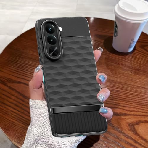 Image of Pikkme Back Cover for Realme P4x 5G Camera Protection 3D Hexa Cube Design Silicone Protective Bumper Case (Black)