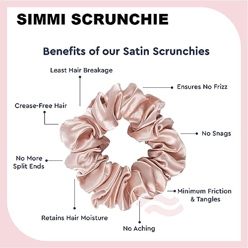 Image of Space Fly Satin Silk Hair Scrunchies for Women and Girls | Soft Elastic Hair Ties for Ponytail and Bun | No Damage Scrunchy Set (Dark New)