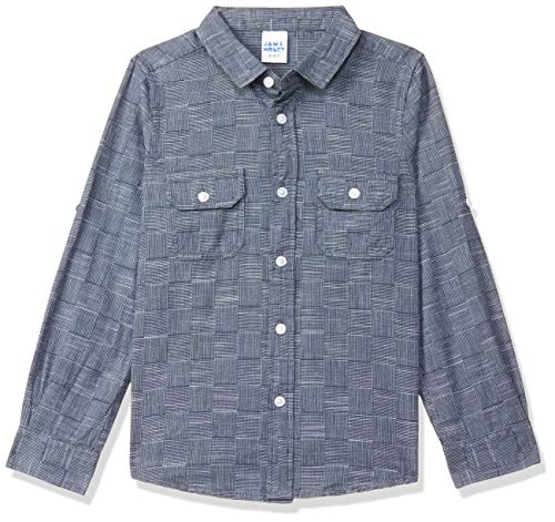Image of Amazon Brand - Jam & Honey Boys 100% Cotton Printed Regular Fit Long Sleeve Shirt