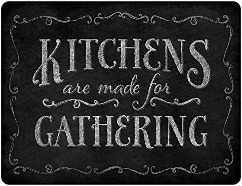 Chalk It Up Kitchens are Made for Gathering Tempered Glass Large Cutting Board by Highland Graphics