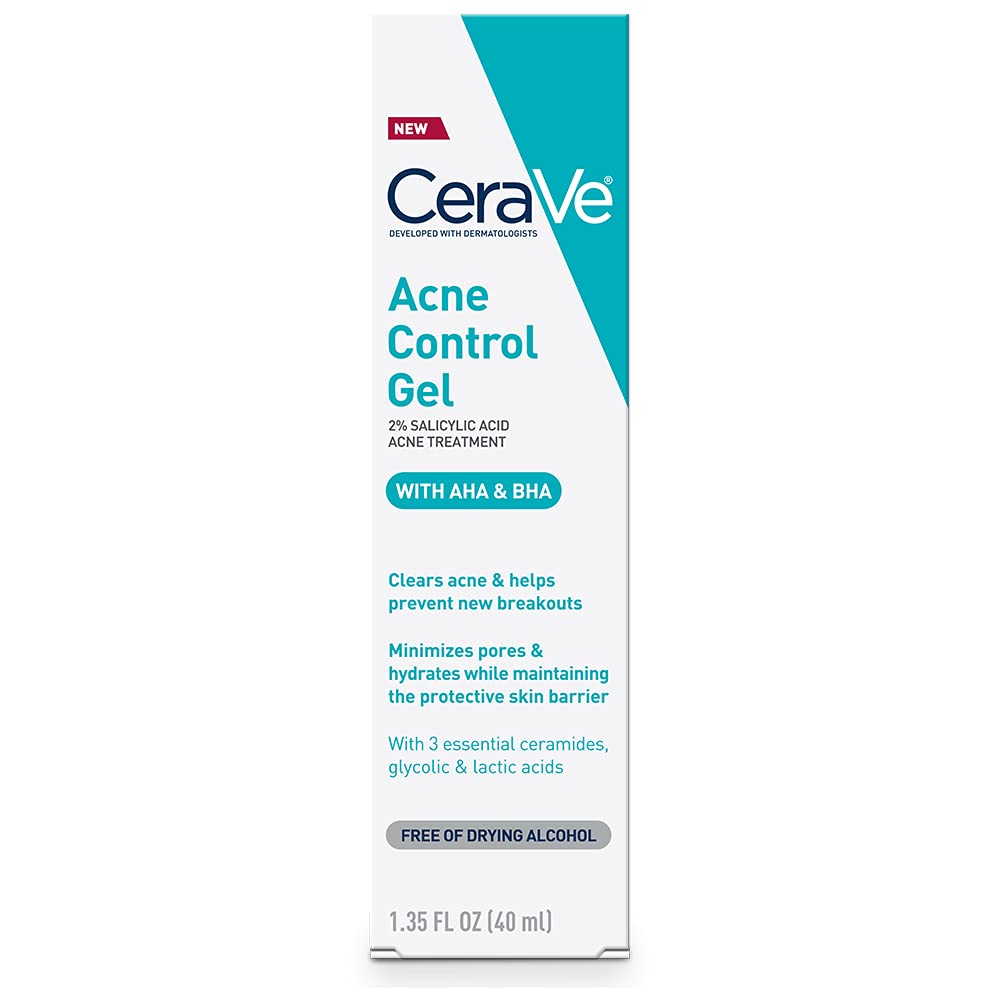 Buy CeraVe Salicylic Acid Acne Treatment with Glycolic Acid and Lactic Acid AHA/BHA Acne Gel