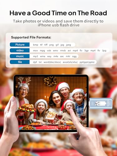 Image of 256GB Photo Stick for iPhone Flash Drive, Memory Stick Phone Storage for Photos and Videos Files Backup, Compatible with iPhone iPad Android PC, Plug & Play, No App Required (Dark Blue)