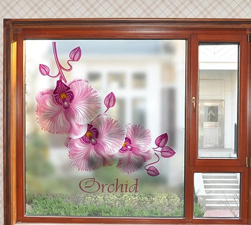 Fensterfolie Rosa Orchidee Sichtschutzfolie Fenster Klebstofffrei...