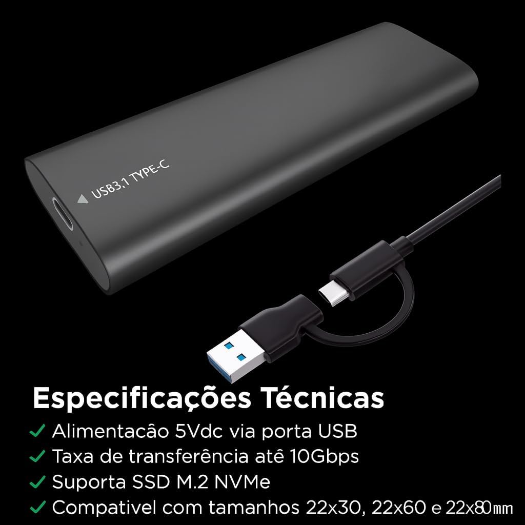 Review do Case Externo SSD M.2 NVMe: Testado por 7 dias em 10Gbps