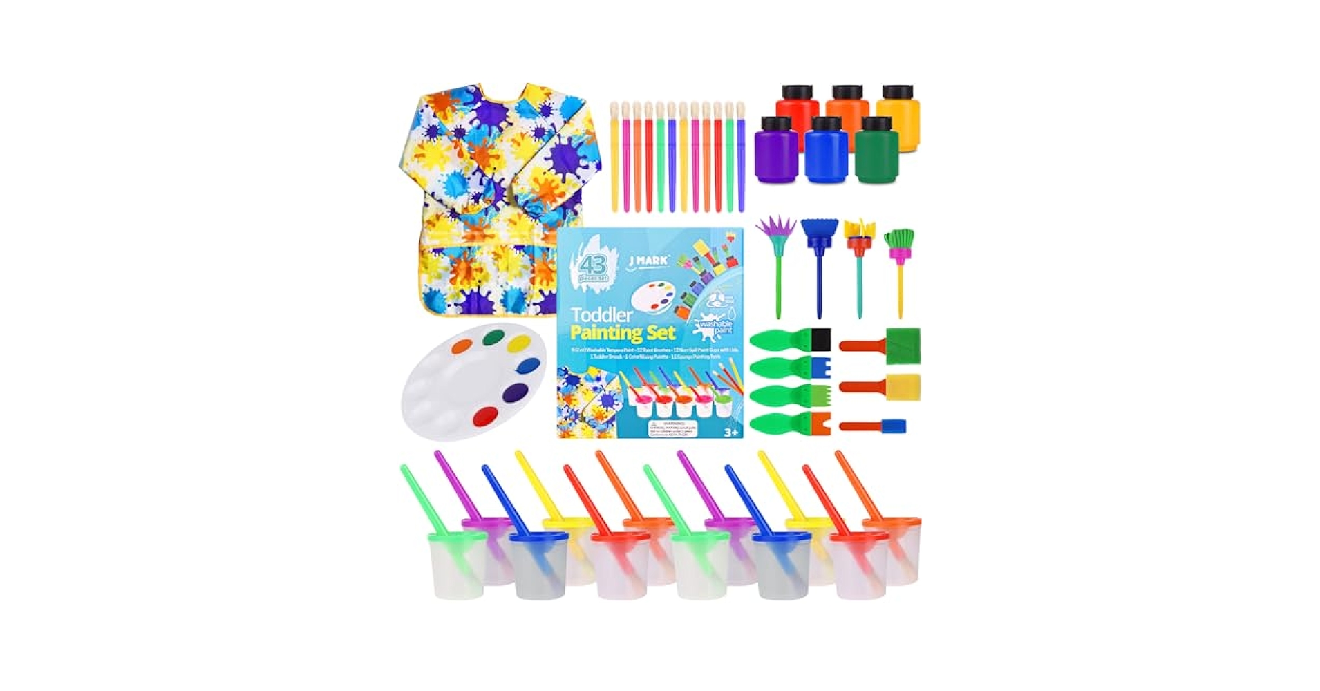 Amazon.com: J MARK 43 Piece Toddler Painting Set - Spill