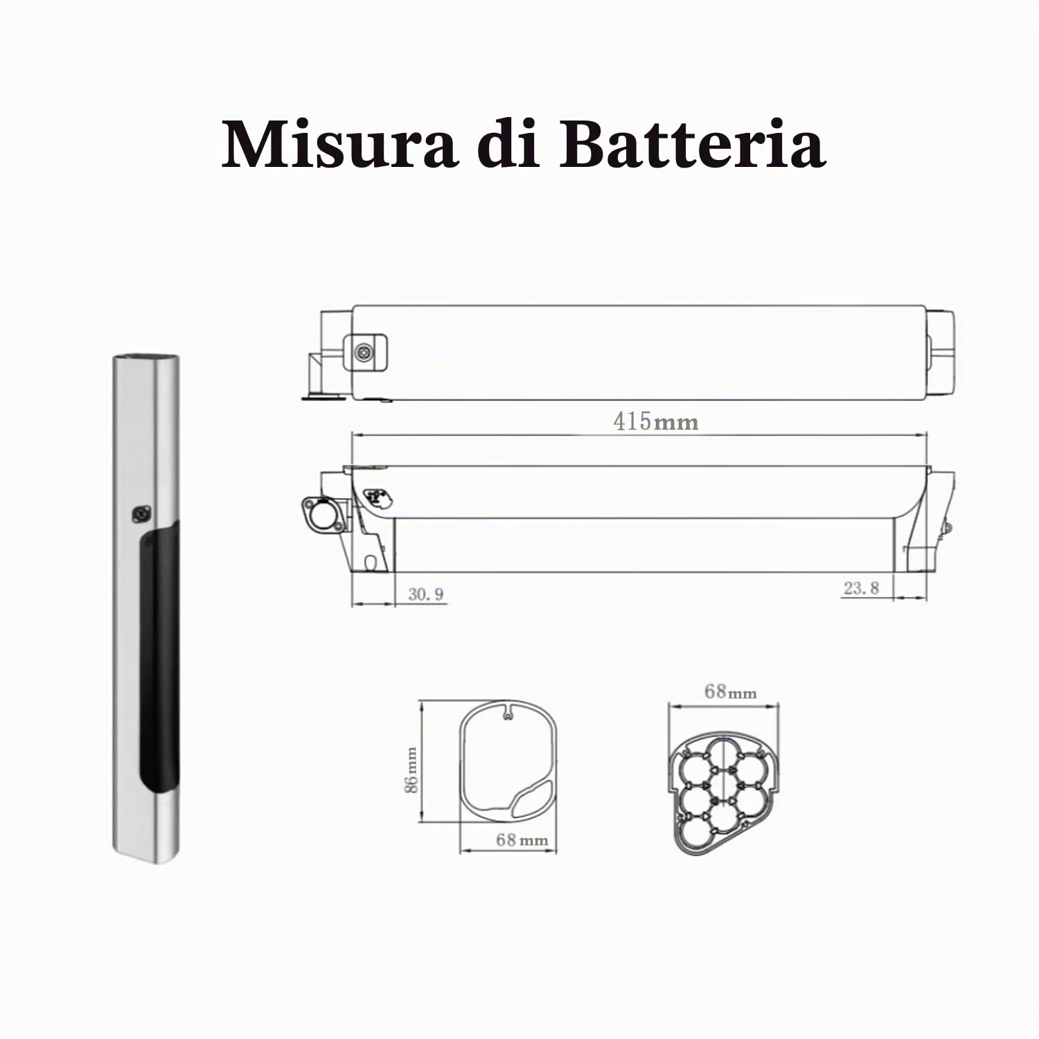 Batteria Bici elettrica 36V 14Ah 504Wh per ESKUTE Wayfarer Batteria Sostitutiva per E-Citybike con Caricabatterie e Batteria al Litio BMS per 36V 250W/350W/500W Motori