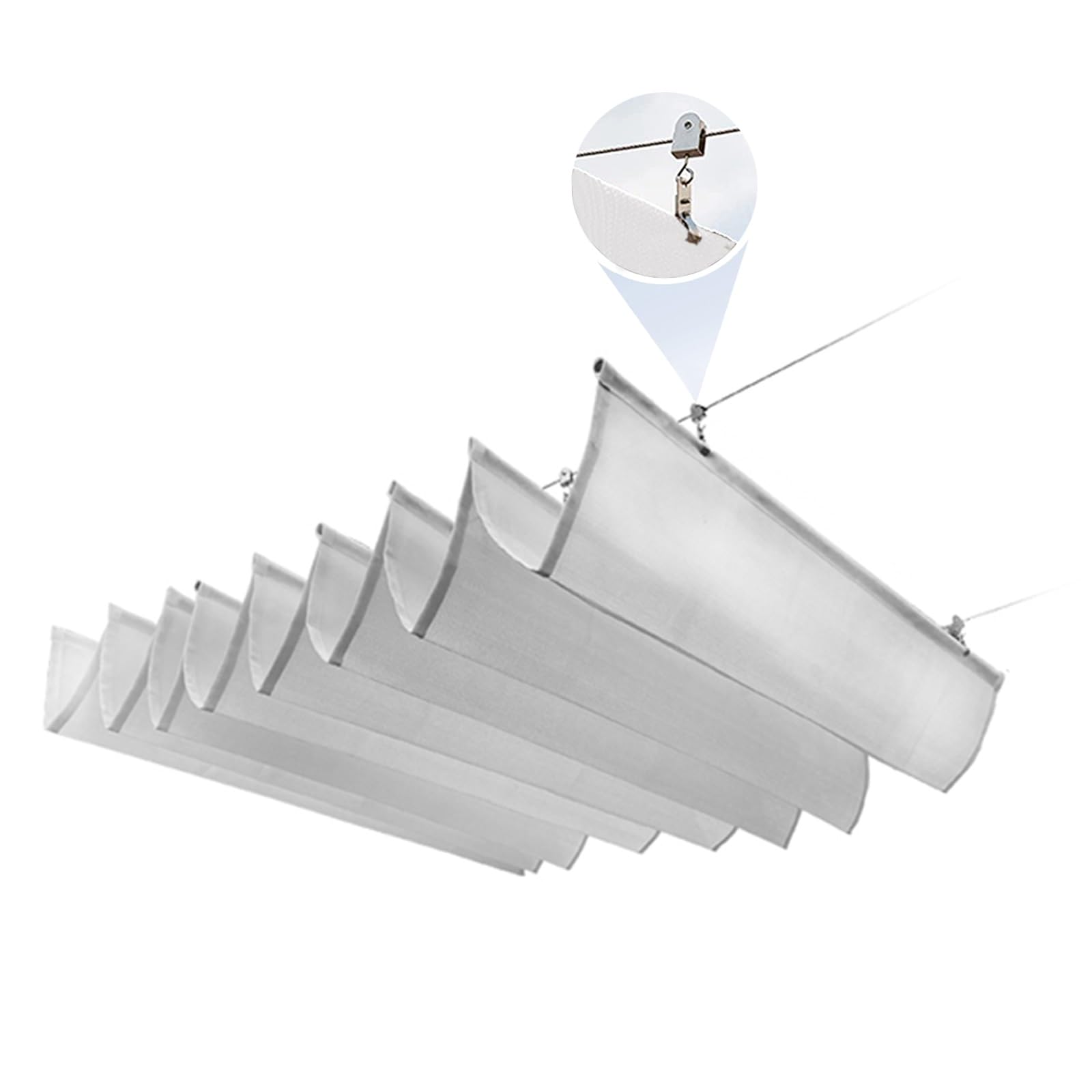 Voile d'ombrage ondulee pour pergola retractable auvent de terrasse avec cable