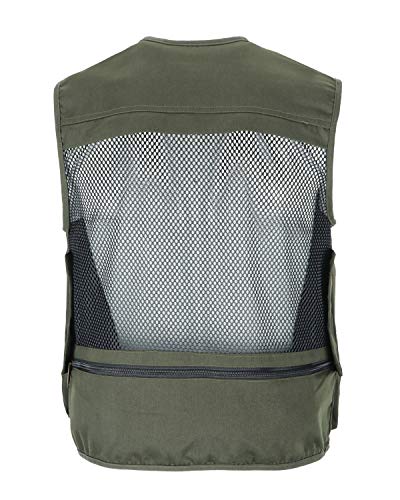 Men Utility Vest Cotton Work Safari Hiking Vest Outdoor Cargo Vest Multi Pockets Fishing Vest4