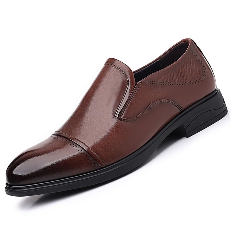 Men's Slip On Pointed Toe Derbys Classic Formal Business Oxfords Shoes Casual Wedding Derby Oxfords for Men