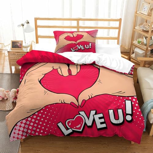 Housse de couette 3D imprimé 135x200 cm parure de lit single en microfibre