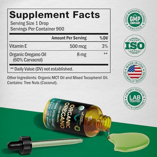 Nutraharmony Usda Organic Oil Of Oregano - Liquid Drops With Vitamin E - Made In Usa - Supplement For Immune Support thumb #5