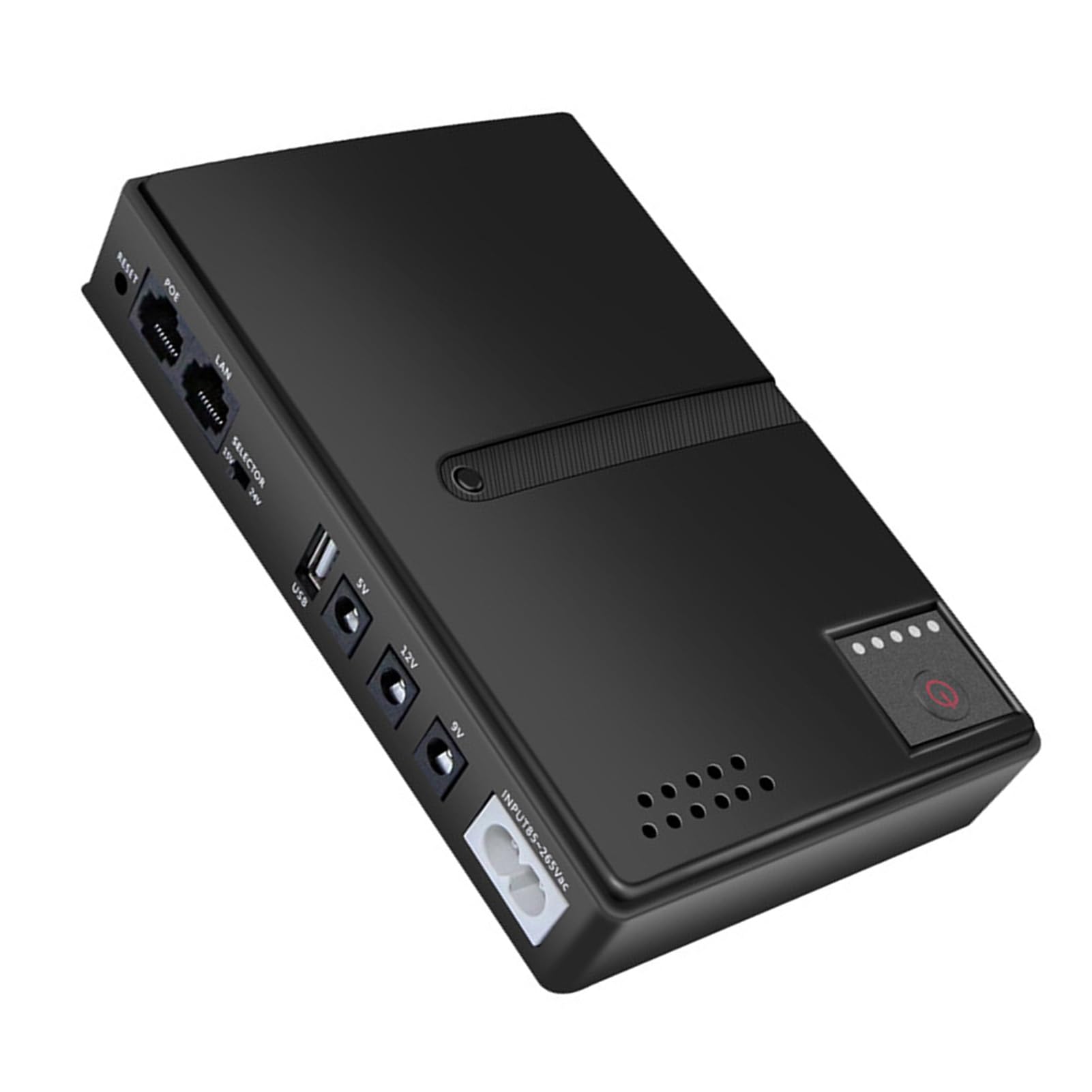 Mini UPS Battery Backup Power Source Uninterruptible Power Supply for Router, Modem, CCTV Security Camera, Smartphone, 10400mAh 36W USB 5V DC 5V 9V 12V POE 15V 24V 6 Outlets (US