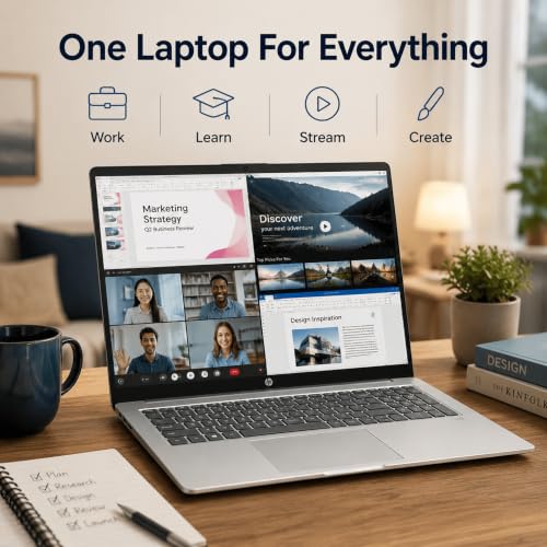 Image of HP OmniBook 3 Laptop, 16 inch Touchscreen FHD+ IPS Display, AMD Ryzen 5 Processor, 8 GB RAM, 512 GB SSD, Windows 11 Pro, AMD Radeon 610M Graphics, Thin & Portable Computer, Glacier Silver, Accessories