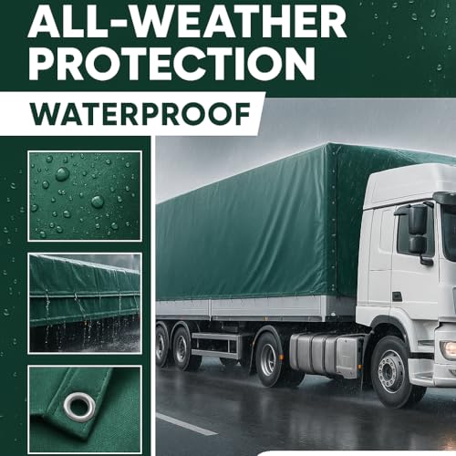 Image of 700 GSM Waterproof Tarpaulin | Durable, UV-Resistant Tarp for Outdoor, Construction & Camping (Green, 6 x 7.5 FT)