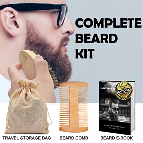 Xikezan XKZBSTRAIGHTENER-04 Beard Kit,Beard Grooming Kit,W/Beard Straightener,Beard Oil,Beard Balm,Beard Comb,Beard Scissor,Razor & Brush Stands,Bag,E-Book,Beard Care Christmas Dad Gifts thumb #6