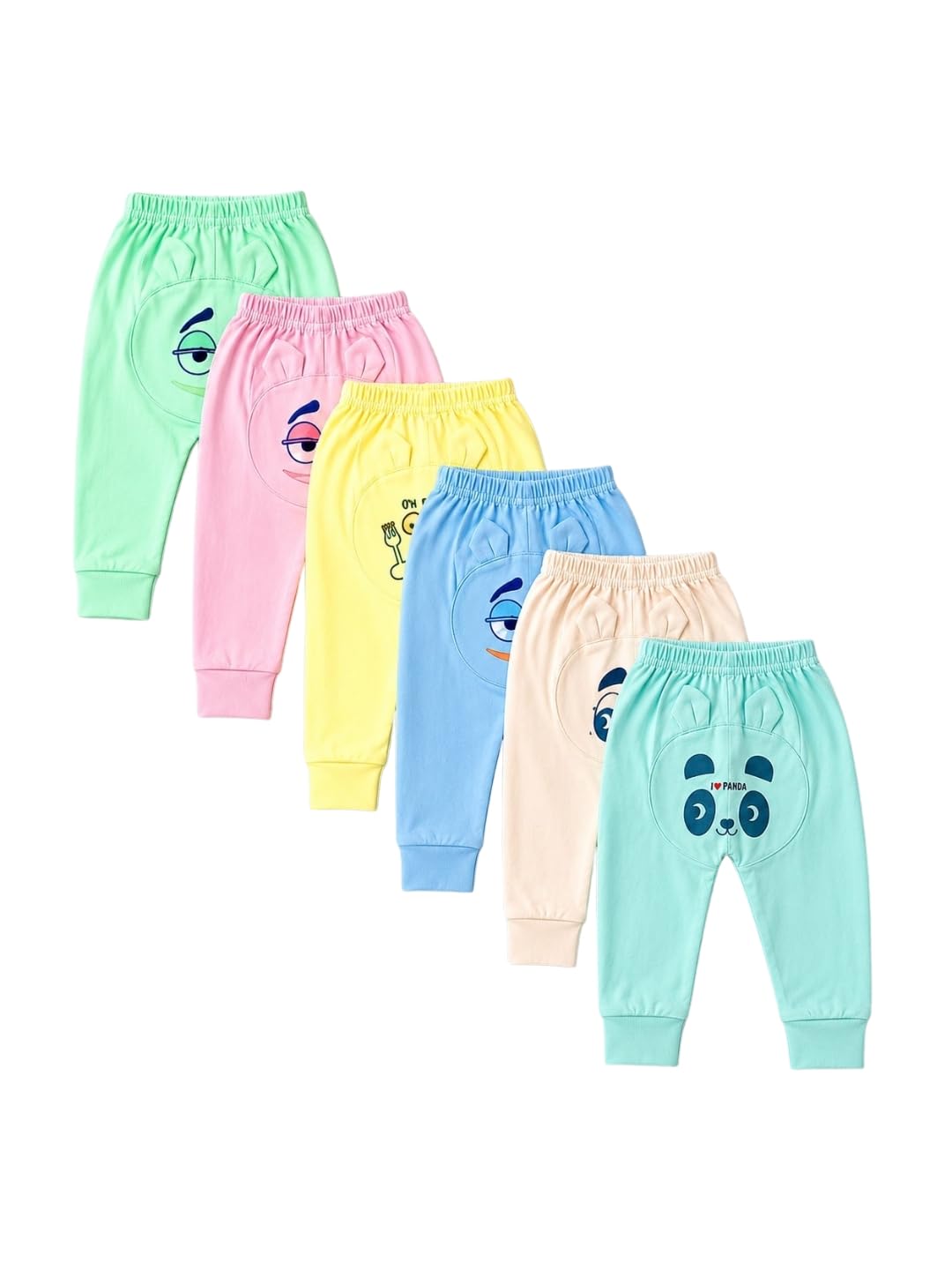 superminis Unisex Light Colors Cotton Diaper Pyjama/Regular Fit Legging Bottom/Lowers For Toddlers/Kids With Prints At The Back-picture-10