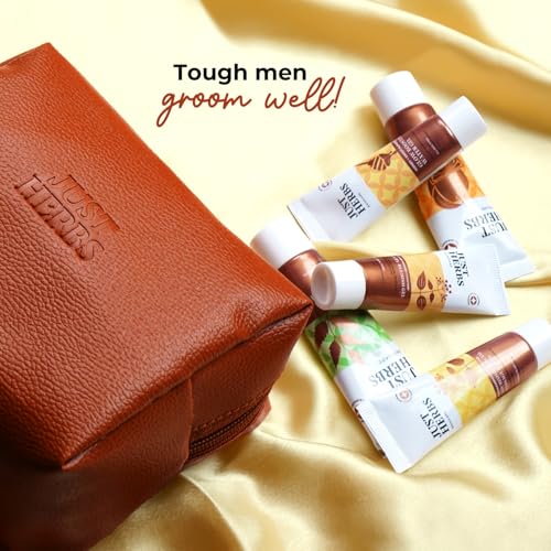 Image of Just Herbs 7 Days Face Care Pack Skincare Essentials Combo with Facewash | Honey Facial Gel | Honey Exfoliating Gel | Herbal Massage Cream and Anti Blemish Gel Perfect for Gifting Travel Kit Set for Men
