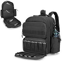 GOBUROS Taktischer Pistolenrucksack für 4 Handfeuerwaffen und 12 Magazine, Schießstandrucksack mit TSA-Schloss und gepolsterten Schultergurten zum Schießen und Jagen