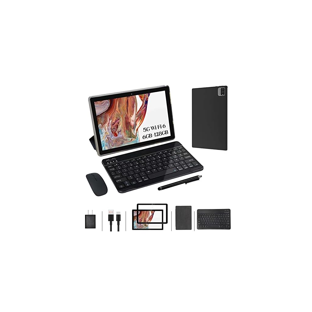 BYANDBY-Tablets-2023-Newest-2-in-1-Tablet-with-Keyboard-10-inch-Tablet-Android-11-6GB128GB512GB-Expand-5G-Wi-Fi-6-Dual-Camera-GMS-Tablet-with-Pen