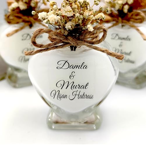 bomboniere matrimonio, 20 pezzo bottigliette vetro Candele in un barattolo di profumate battesimo,vasetti vetro anni ragazzo, comunione, cresima,piccolo regalo colore: bianco