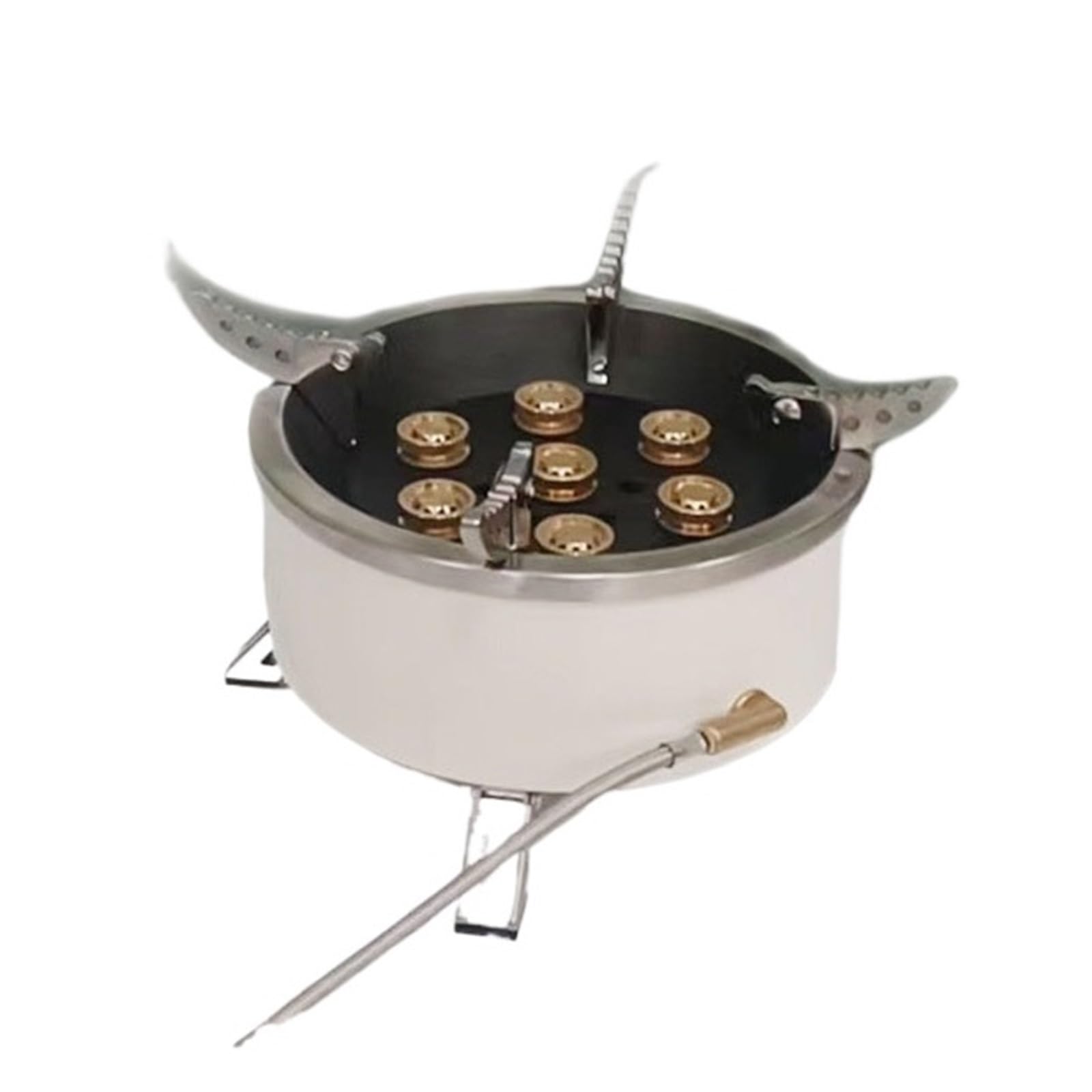 18000W Sept Étoiles Féroce Poêle À Feu Tête Extérieure Portable Cuisinière Gaz Camping Haute Puissance Pique-nique Facile à Cuisiner(Gray)