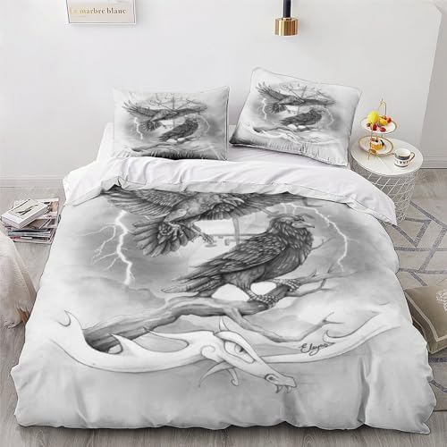Parure lit Viking 220x240 housse de couette microfibre hypoallergénique facile à laver