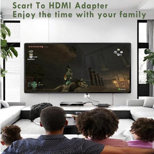 Miniatura 4 de Pkouocry Scart A Hdmi Convertidor,Conversor Con Cable Hdmi Y Scart Cable, Adaptador De Euroconector A Hdmi Para Tv,Salida De Video Y Audio De 720p 1080p Para Hdtv, Blu-Ray Dvd, Vcr, Vhs, Proyector
