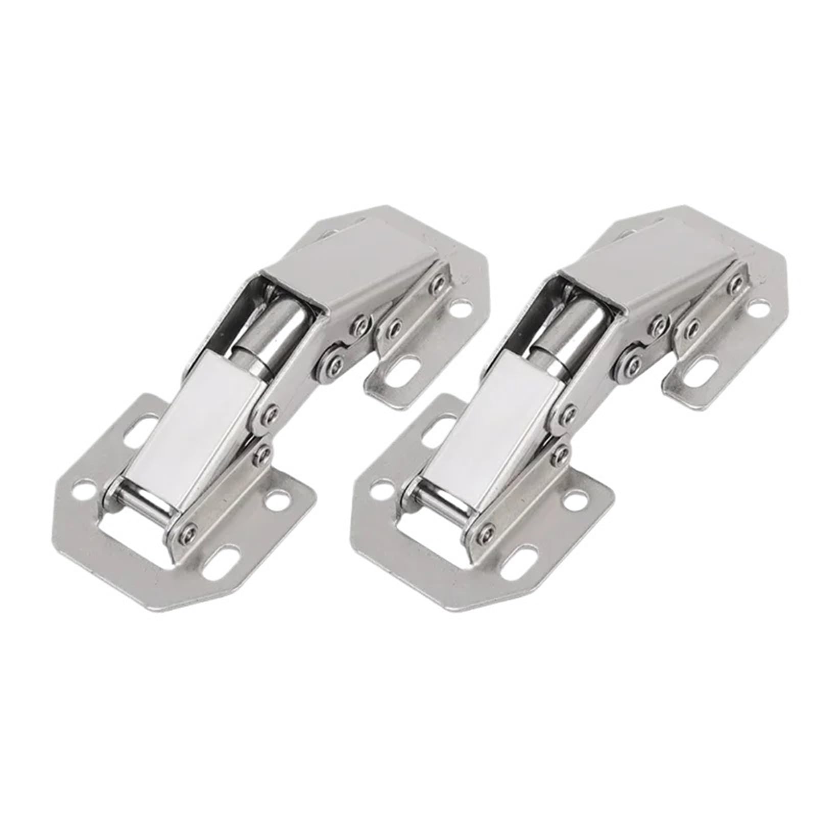 Kdhcvkz 1 Set 2/4/6/8Pcs Stainless Steel Cabinet Hinges 90 Degree No-Drilling Hole(1 Set)