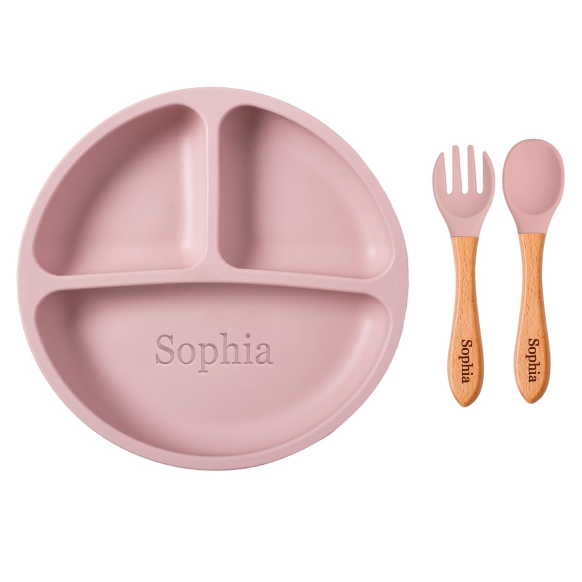 Personalized Silicone Suction Plates for Baby?Custom Toddlers Spoon and Fork, Baby Feeding Set with Name,Baby Birthday Gift for Boy & Girl