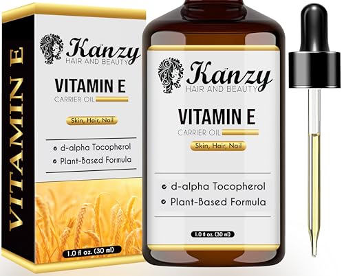 Kanzy Aceite de Vitamina E Liquida para Cuidado Facial, a Base de Plantas Vitamin E Oil para el Cabello d-Alfa Tocoferol Aceite Corporal para Mujeres y Hombres (30 ml)